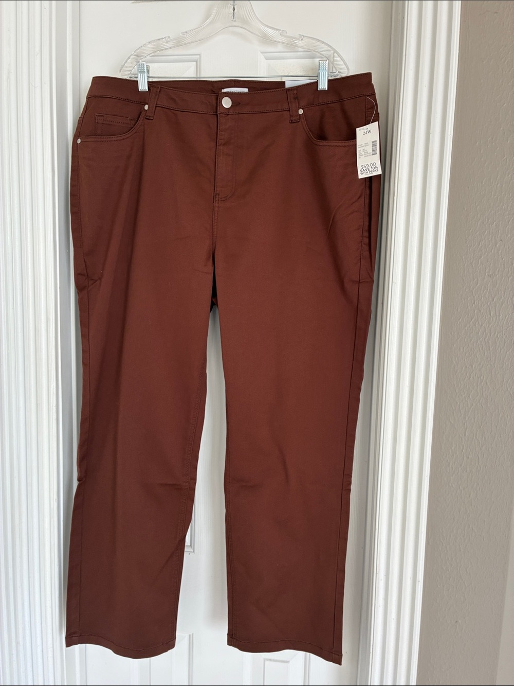 Catherines Rust Straight Leg Stretch Pants